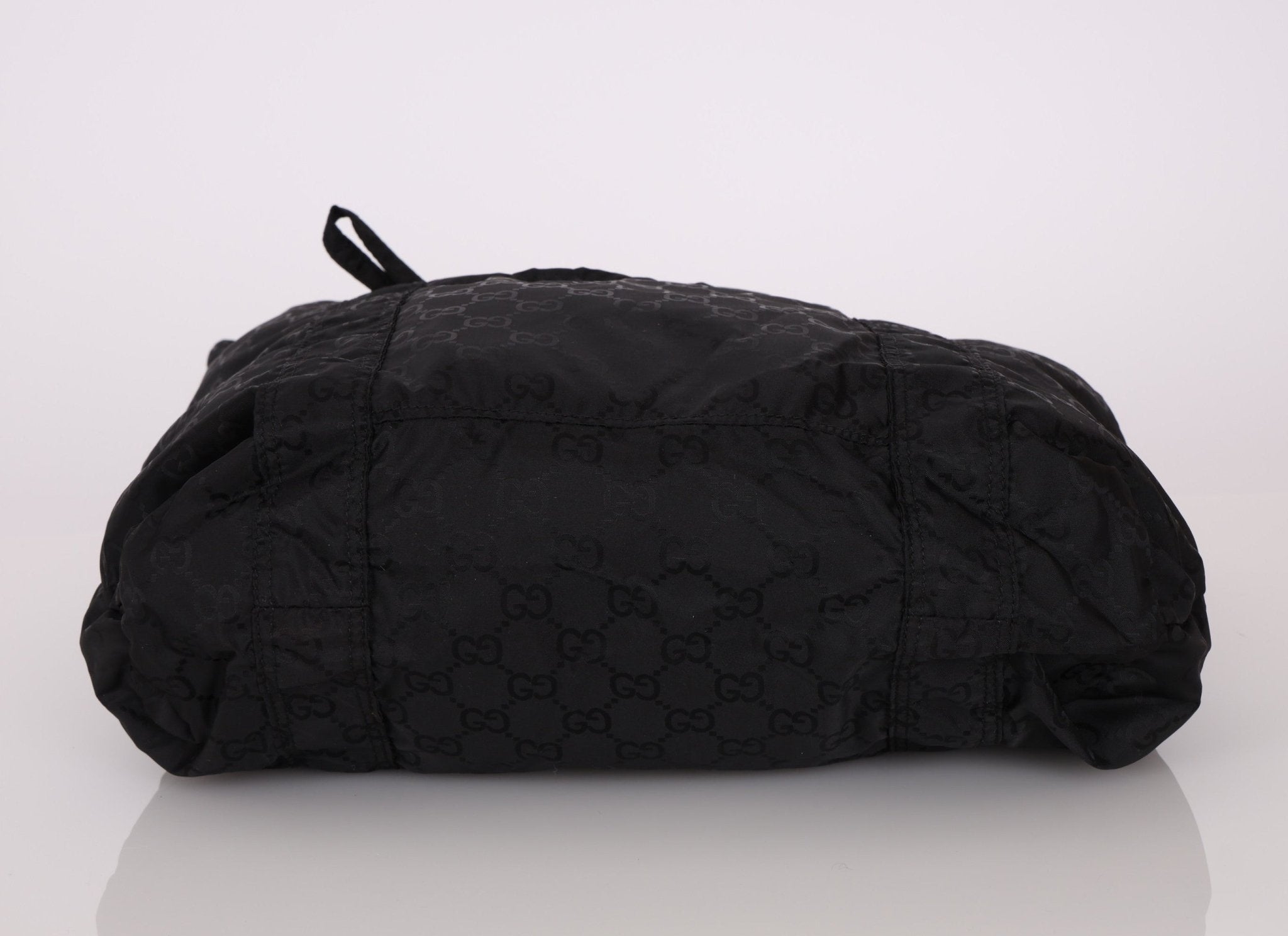 Gucci Black Monogram Nylon Teddy Bear Tote - FashioNica