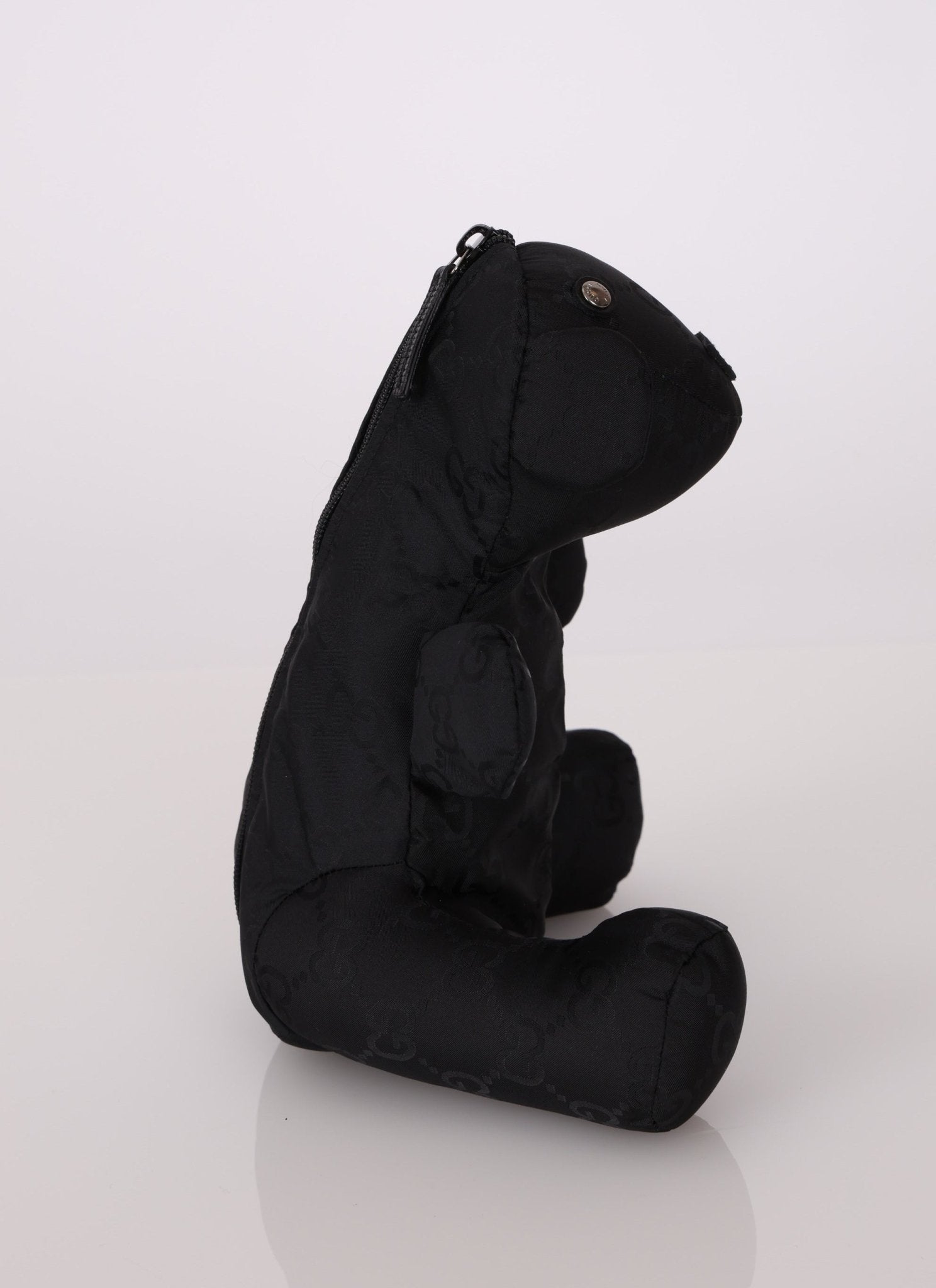Gucci Black Monogram Nylon Teddy Bear Tote - FashioNica