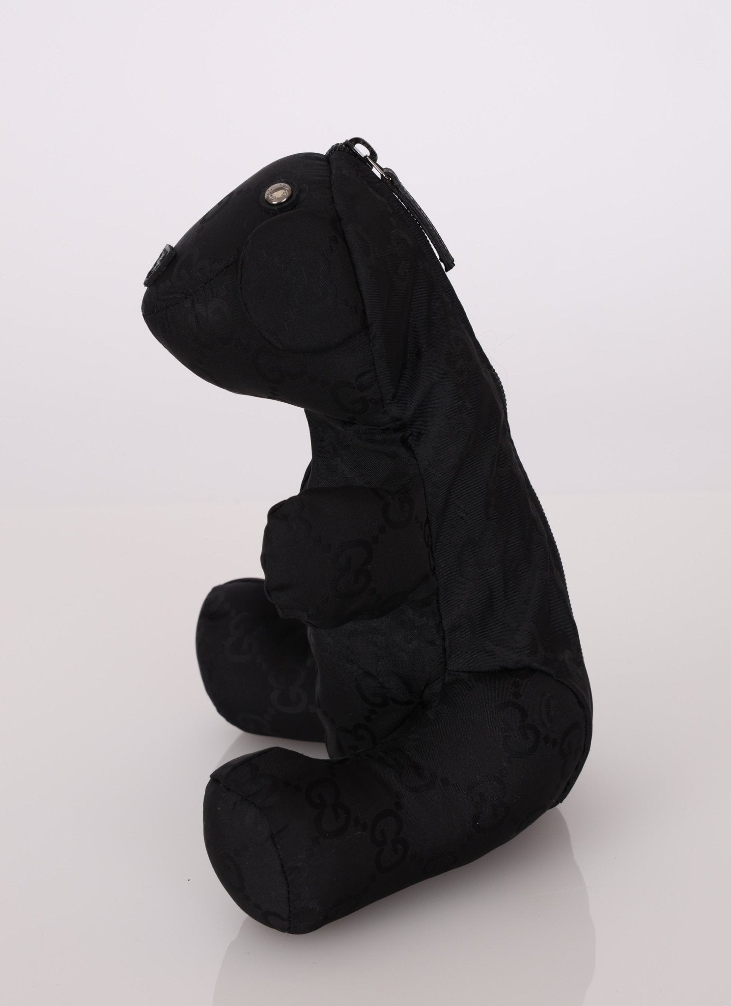 Gucci Black Monogram Nylon Teddy Bear Tote - FashioNica