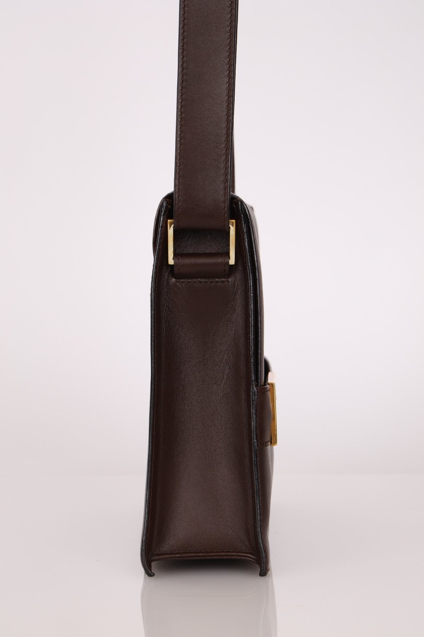 Gucci Box Calf Chocolate Square G Flap Bag - FashioNica