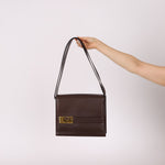 Gucci Box Calf Chocolate Square G Flap Bag - FashioNica