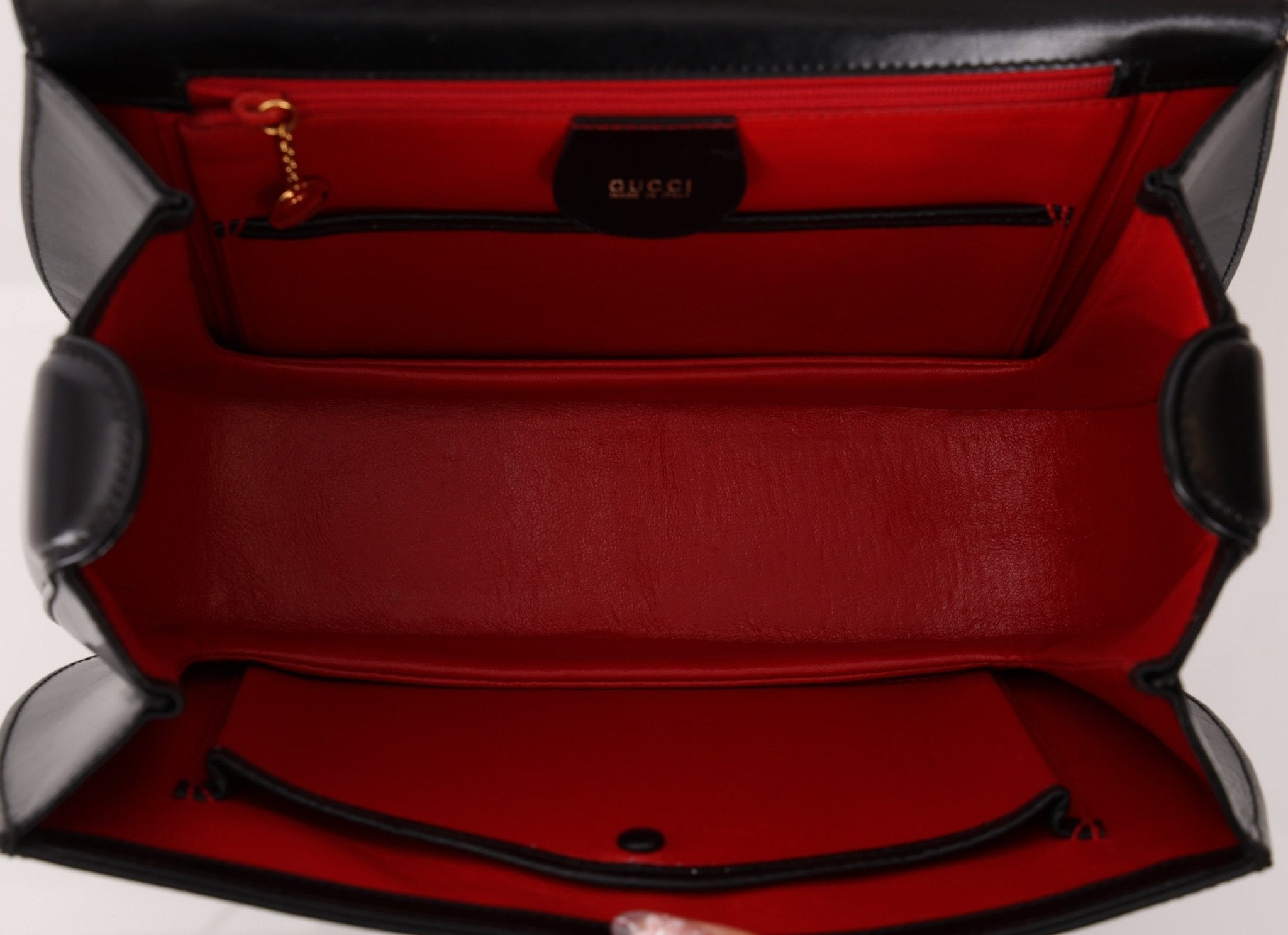 Gucci Boxcalf Bamboo Turnlock Medium Top Handle with Strap - FashioNica