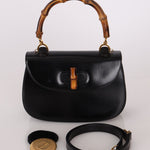 Gucci Boxcalf Bamboo Turnlock Medium Top Handle with Strap - FashioNica
