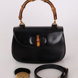 Gucci Boxcalf Bamboo Turnlock Medium Top Handle with Strap - FashioNica