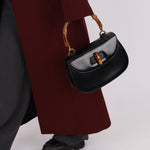 Gucci Boxcalf Bamboo Turnlock Medium Top Handle with Strap - FashioNica
