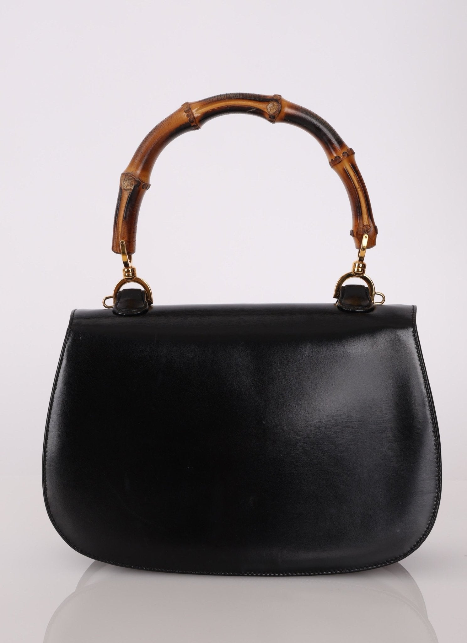 Gucci Boxcalf Bamboo Turnlock Medium Top Handle with Strap - FashioNica