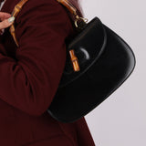 Gucci Boxcalf Bamboo Turnlock Medium Top Handle with Strap - FashioNica