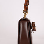 Gucci Boxcalf Chocolate Bamboo Top Handle - FashioNica