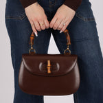 Gucci Boxcalf Chocolate Bamboo Top Handle - FashioNica