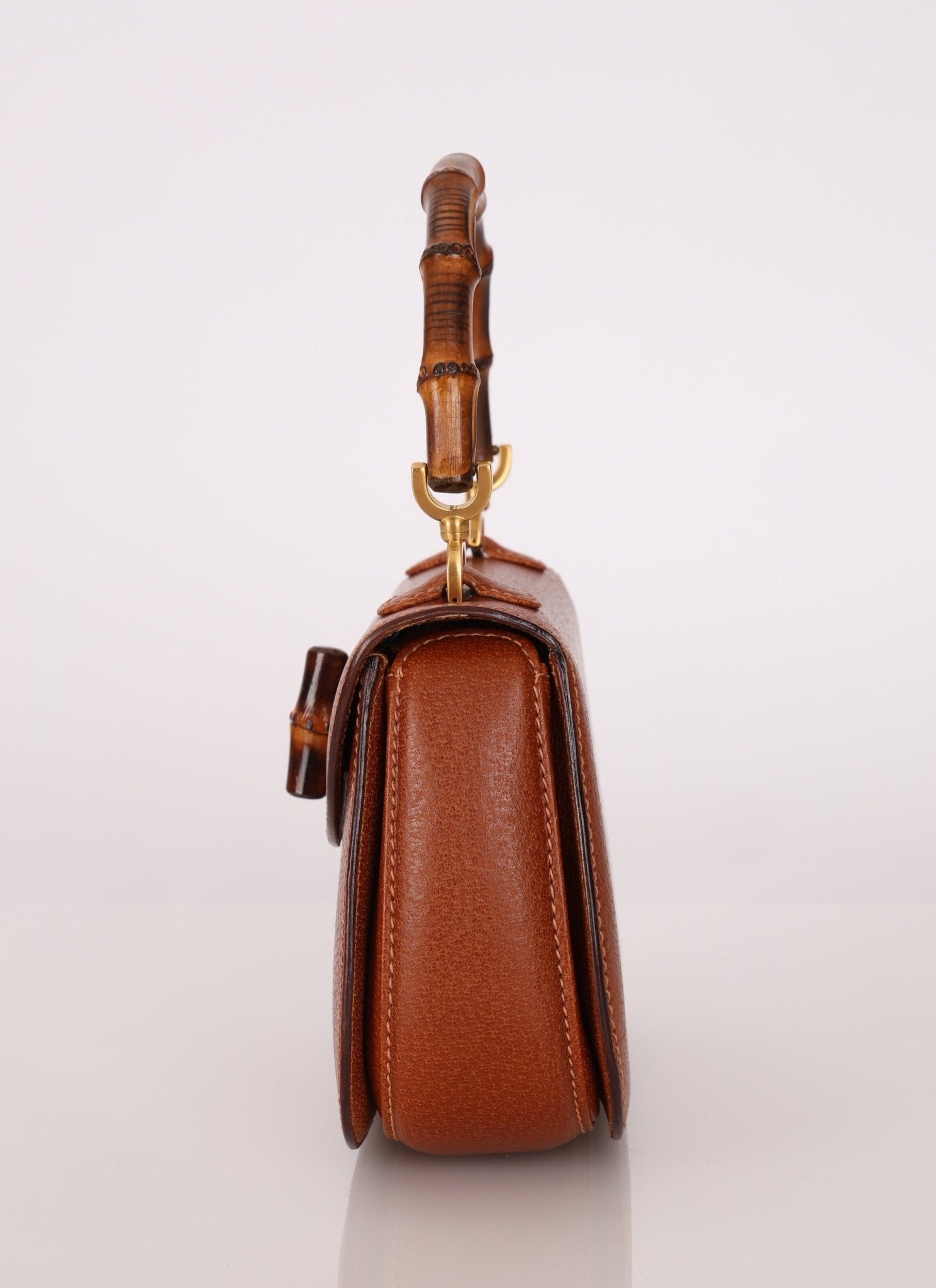 Gucci Brown Bamboo Turnlock Top Handle with Strap - FashioNica