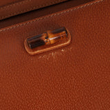 Gucci Brown Bamboo Turnlock Top Handle with Strap - FashioNica
