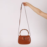 Gucci Brown Bamboo Turnlock Top Handle with Strap - FashioNica