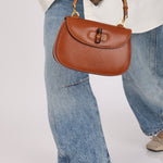 Gucci Brown Bamboo Turnlock Top Handle with Strap - FashioNica