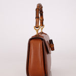 Gucci Brown Bamboo Turnlock Top Handle with Strap - FashioNica