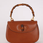 Gucci Brown Bamboo Turnlock Top Handle with Strap - FashioNica