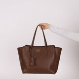 Gucci Brown Leather Medium Swing Tote - FashioNica
