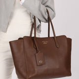 Gucci Brown Leather Medium Swing Tote - FashioNica