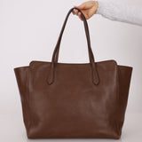 Gucci Brown Leather Medium Swing Tote - FashioNica