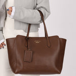 Gucci Brown Leather Medium Swing Tote - FashioNica