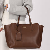 Gucci Brown Leather Medium Swing Tote - FashioNica