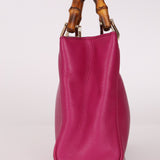 Gucci Calfskin Bamboo Bright Bougainville Mini Shopper Tote - FashioNica