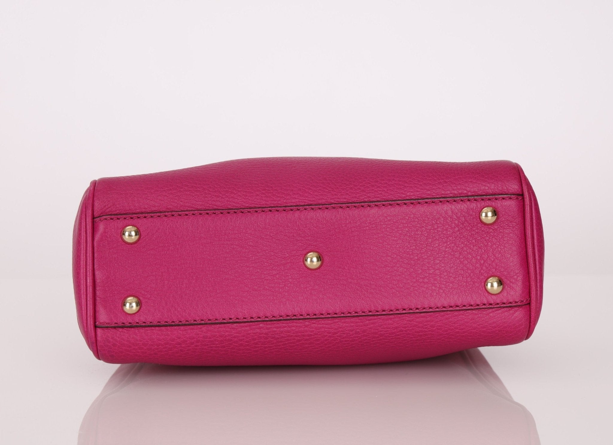 Gucci Calfskin Bamboo Bright Bougainville Mini Shopper Tote - FashioNica