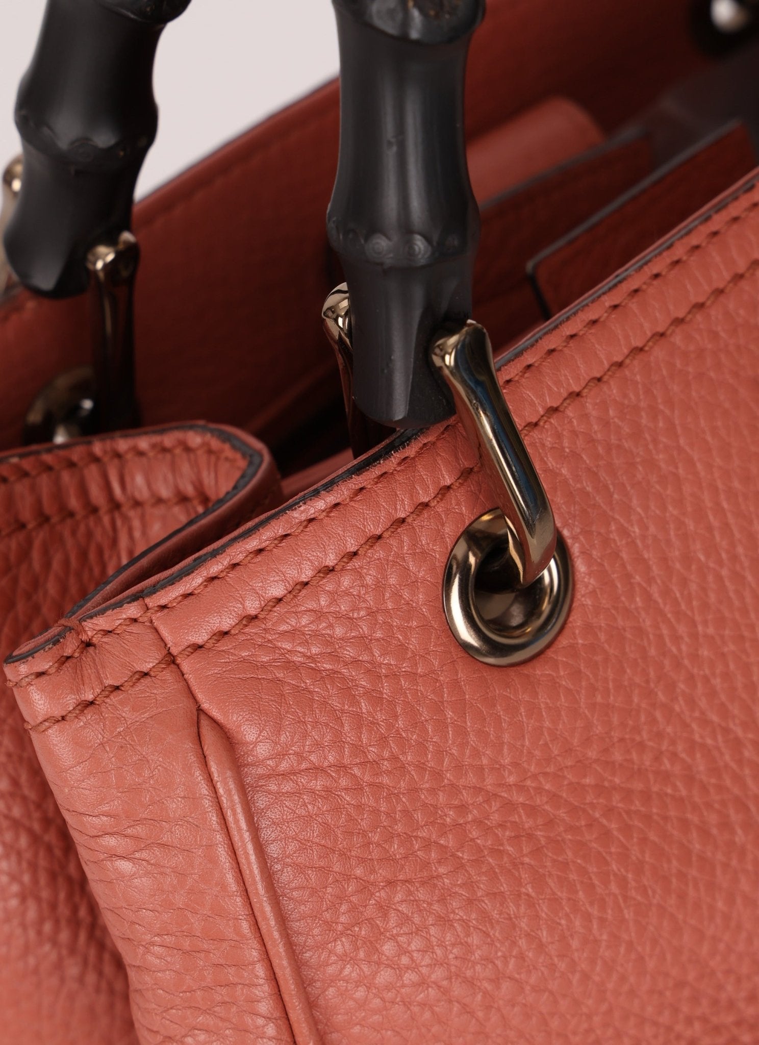 Gucci Calfskin Bamboo Shopper Mini Tote with Strap - FashioNica