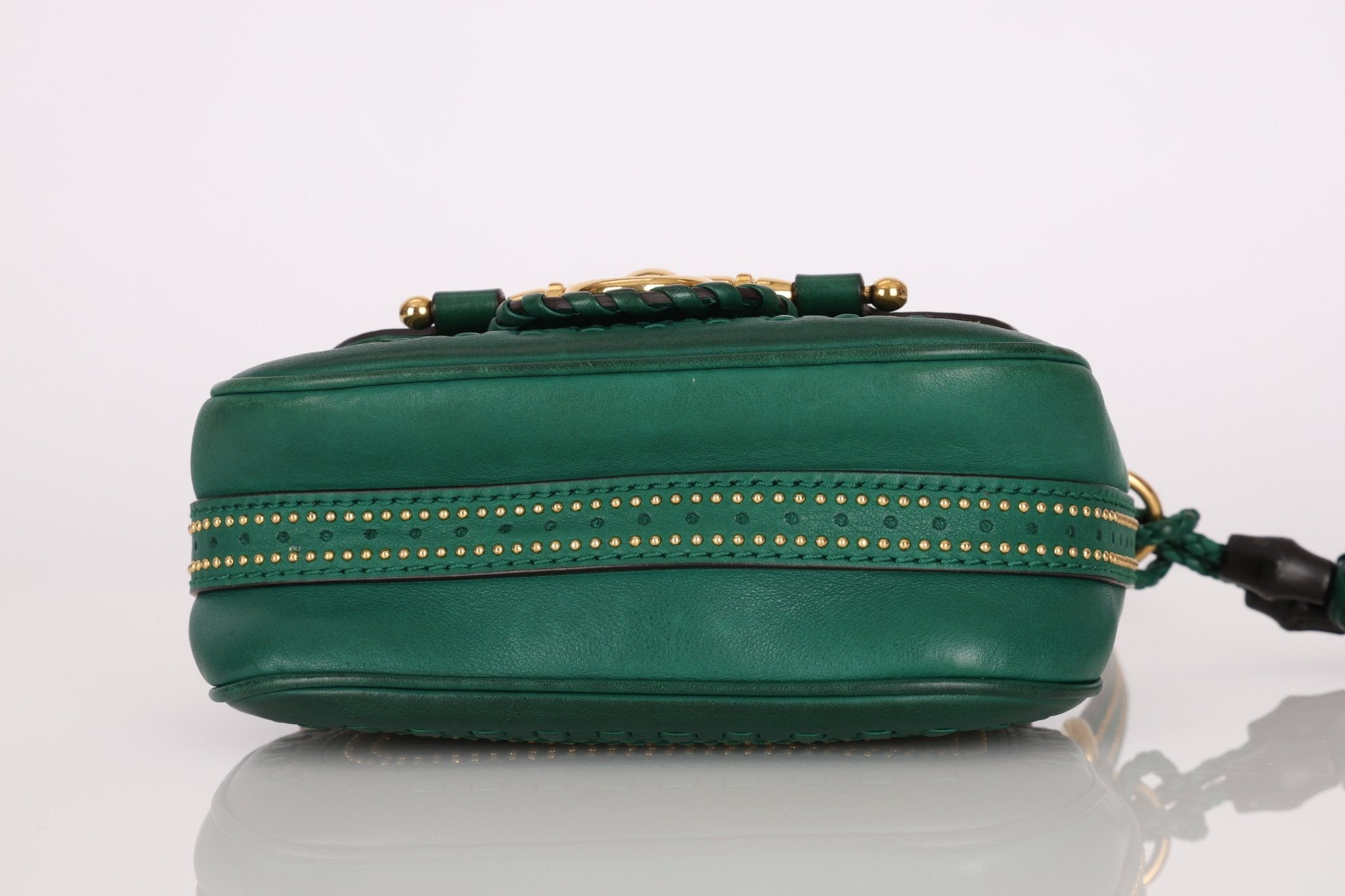Gucci Calfskin Snaffle Bit Bamboo Shoulder Bag - FashioNica
