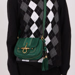 Gucci Calfskin Snaffle Bit Bamboo Shoulder Bag - FashioNica