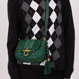 Gucci Calfskin Snaffle Bit Bamboo Shoulder Bag - FashioNica