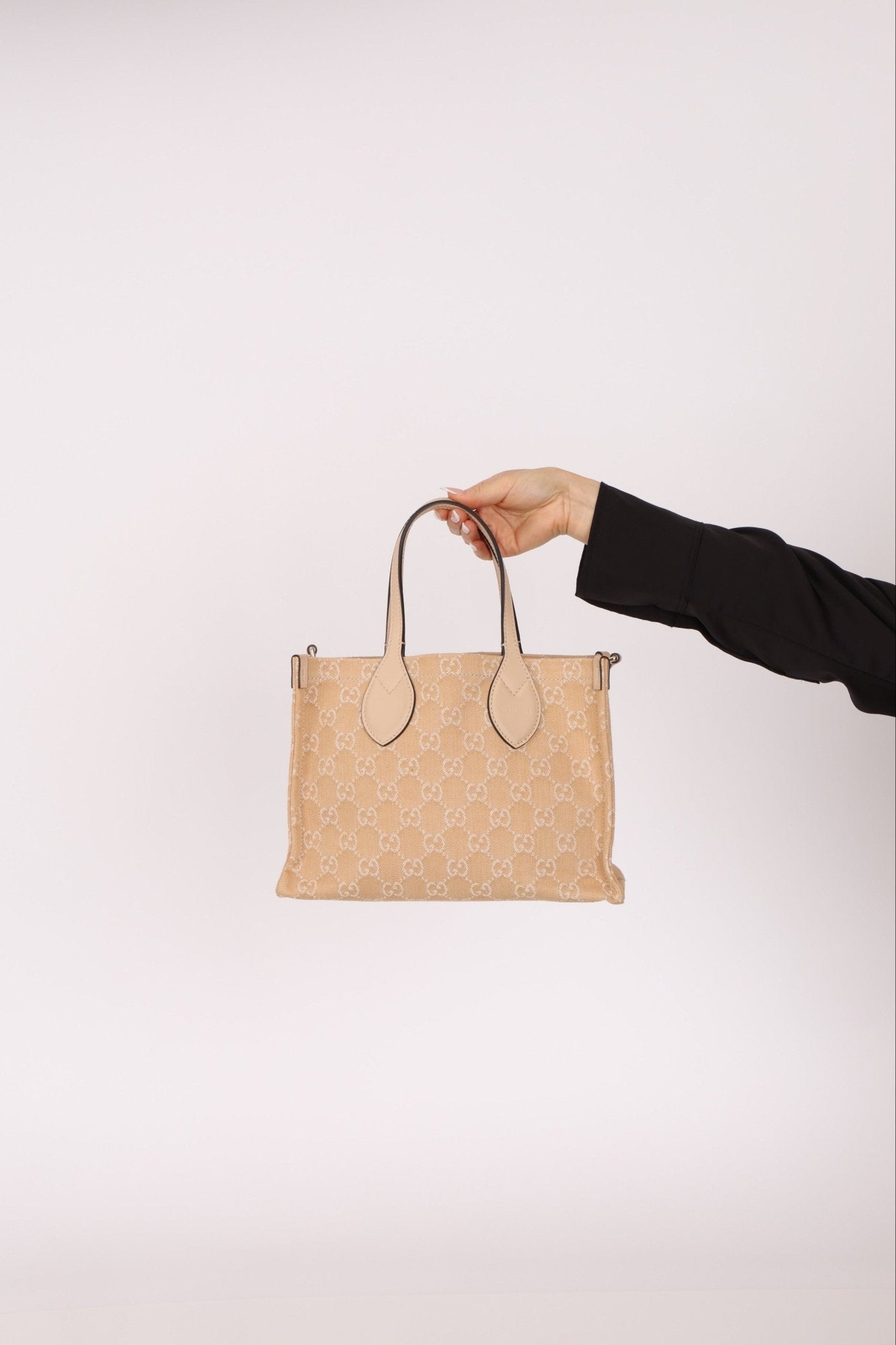 Gucci Canvas GG Denim Ophidia Medium Tote w/ Pouch - FashioNica