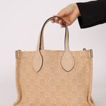 Gucci Canvas GG Denim Ophidia Medium Tote w/ Pouch - FashioNica