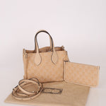 Gucci Canvas GG Denim Ophidia Medium Tote w/ Pouch - FashioNica