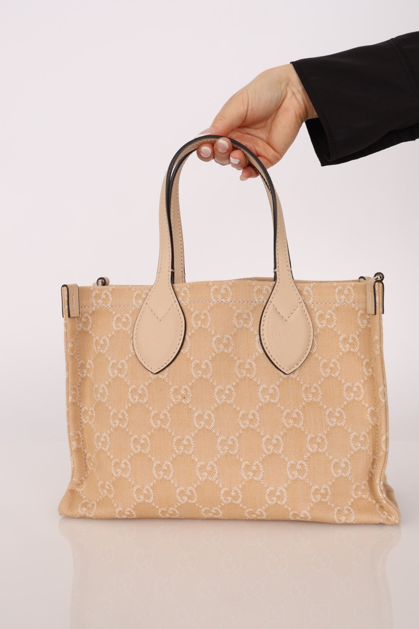 Gucci Canvas GG Denim Ophidia Medium Tote w/ Pouch - FashioNica