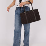 Gucci Canvas Monogram Chocolate Tote - FashioNica