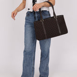 Gucci Canvas Monogram Chocolate Tote - FashioNica