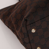 Gucci Canvas Monogram Chocolate Tote - FashioNica