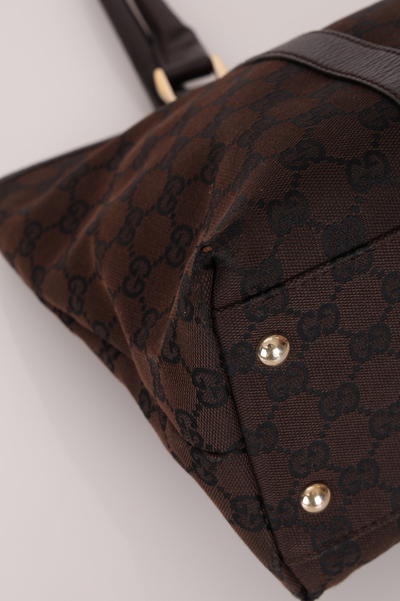 Gucci Canvas Monogram Chocolate Tote - FashioNica