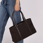Gucci Canvas Monogram Chocolate Tote - FashioNica