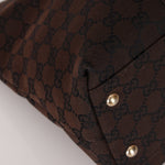 Gucci Canvas Monogram Chocolate Tote - FashioNica