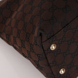 Gucci Canvas Monogram Chocolate Tote - FashioNica
