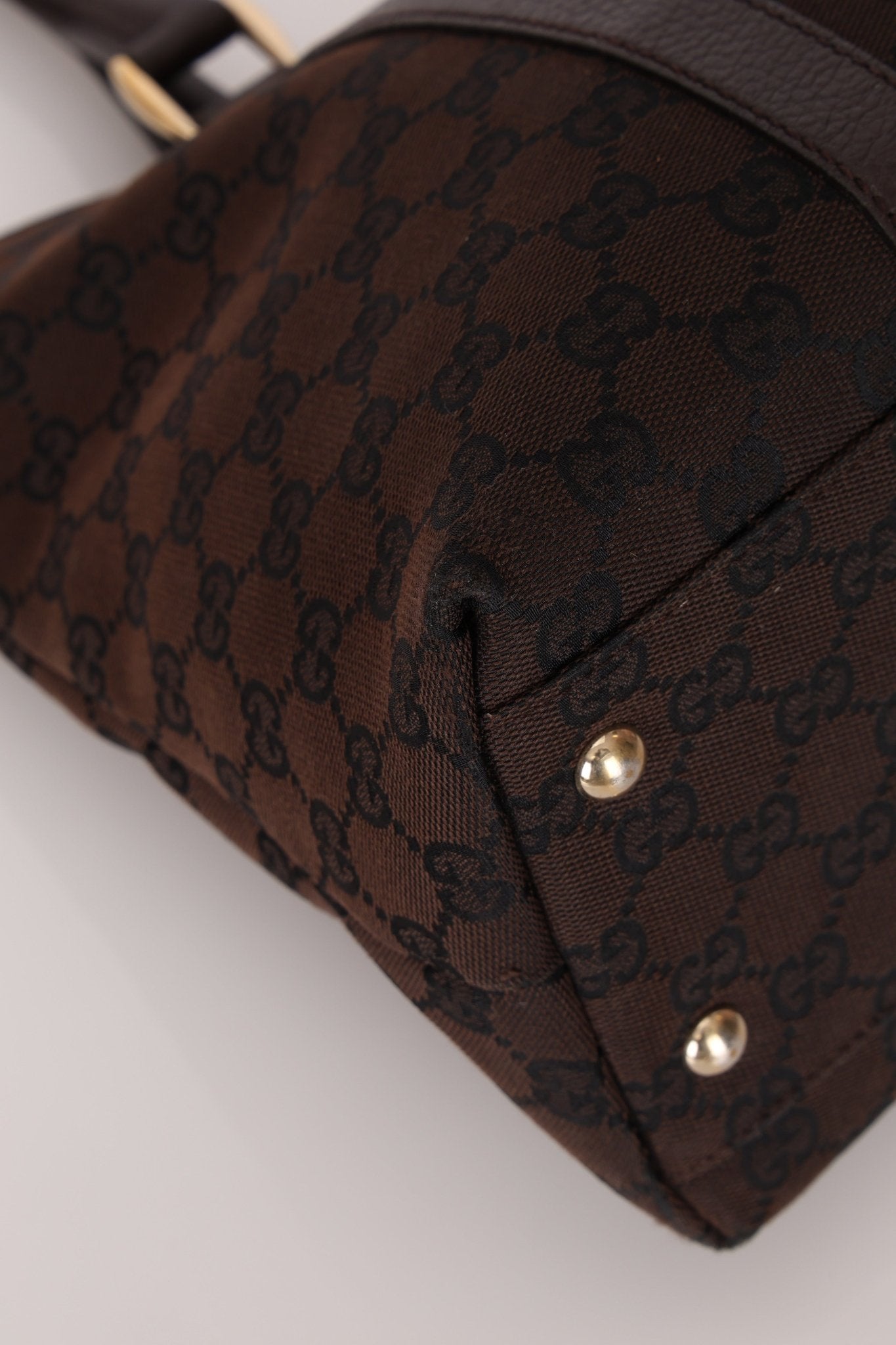 Gucci Canvas Monogram Chocolate Tote - FashioNica