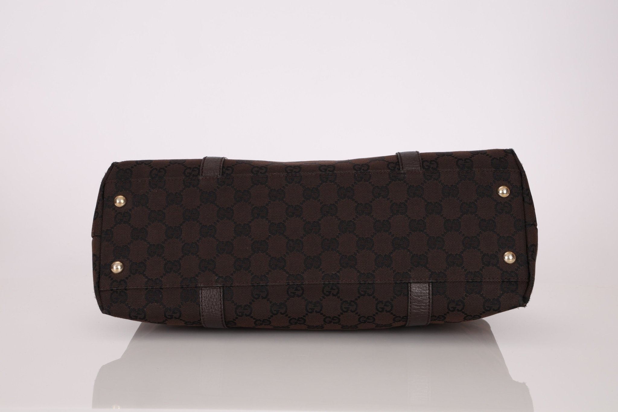Gucci Canvas Monogram Chocolate Tote - FashioNica