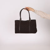 Gucci Canvas Monogram Chocolate Tote - FashioNica