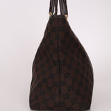 Gucci Canvas Monogram Chocolate Tote - FashioNica