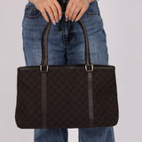 Gucci Canvas Monogram Chocolate Tote - FashioNica