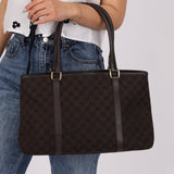 Gucci Canvas Monogram Chocolate Tote - FashioNica