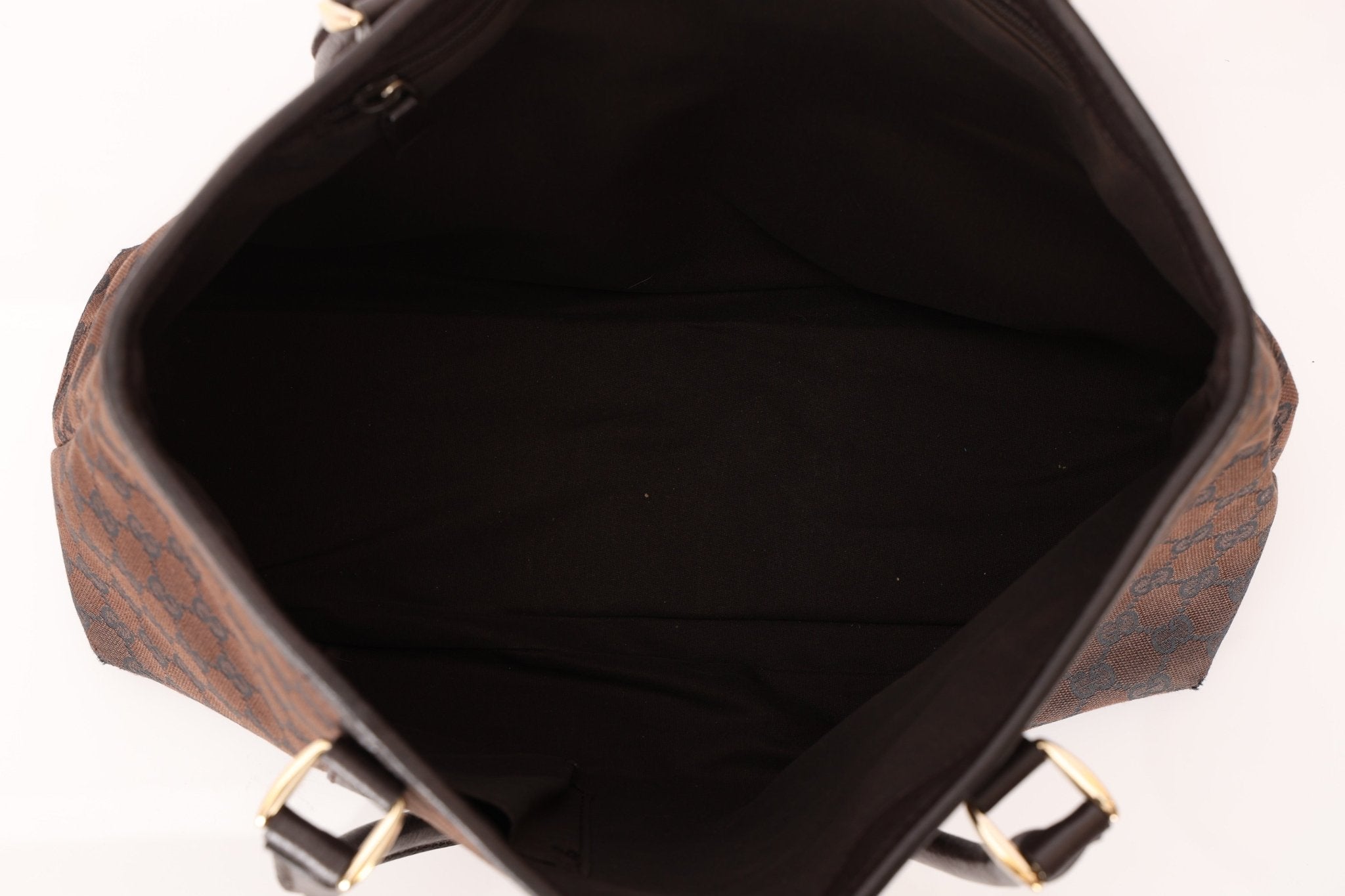 Gucci Canvas Monogram Chocolate Tote - FashioNica