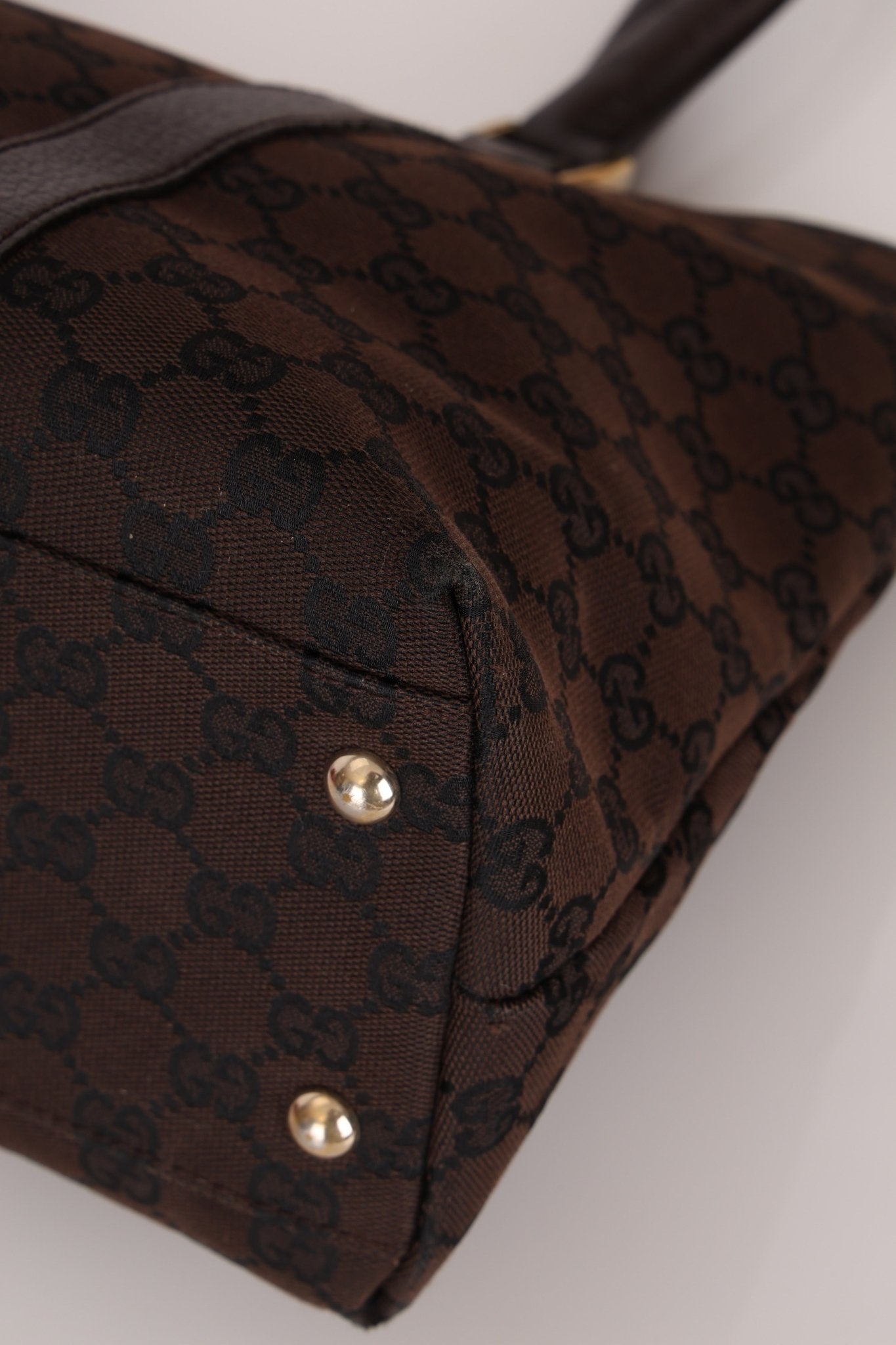 Gucci Canvas Monogram Chocolate Tote - FashioNica