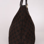 Gucci Canvas Monogram Chocolate Tote - FashioNica